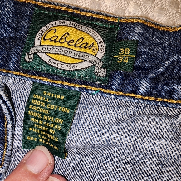 CABELAS EUC MENS SIZE 38 x 34 ROUGHNECK TWO TONE UPLAND JEANS - Picture 3 of 11
